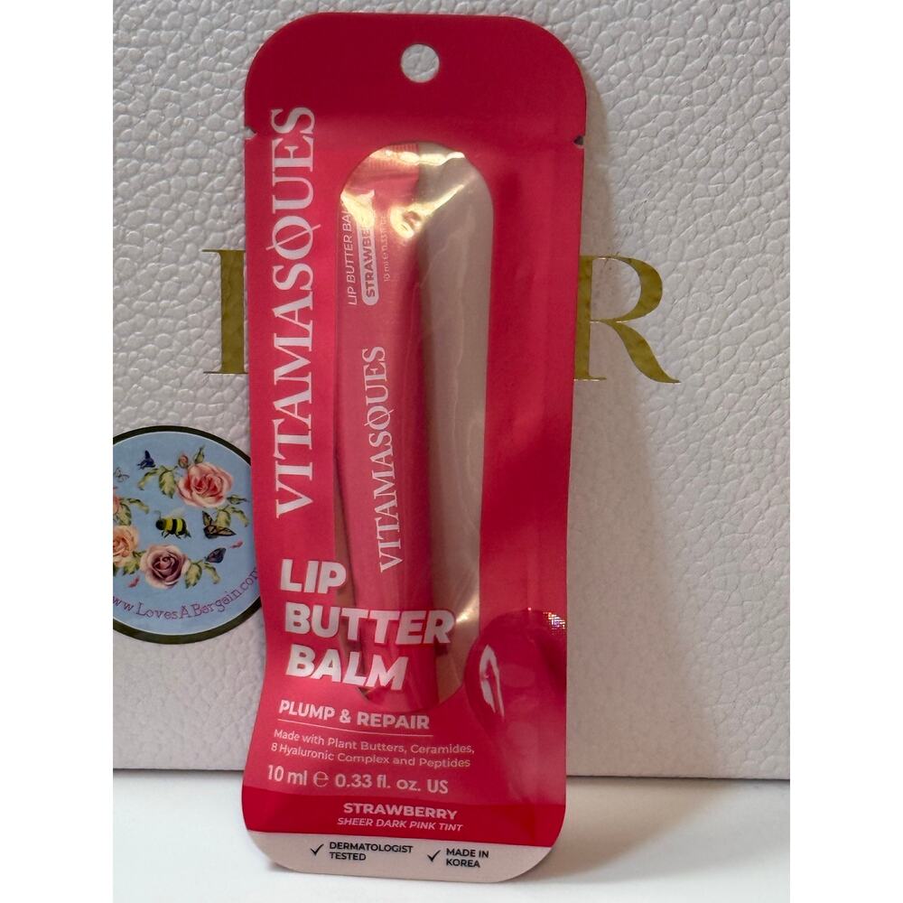 Vitamasques Lip Butter Balm Plump & Repair - STRAWBERRY - 10mL - NEW SEALED - Picture 6 of 7
